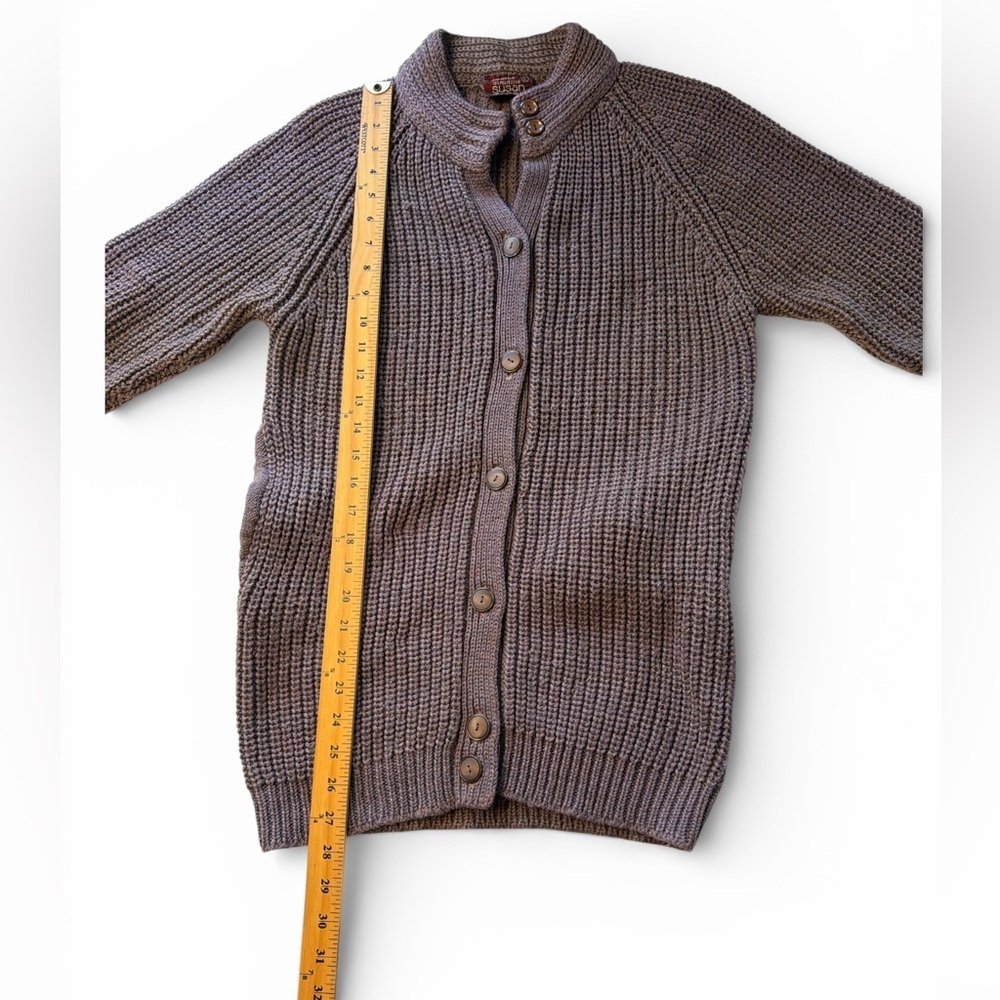 Vintage 70-80's Susan Ess Knit Cardigan with hole in pocket Size L (P) - Picture 5 of 6